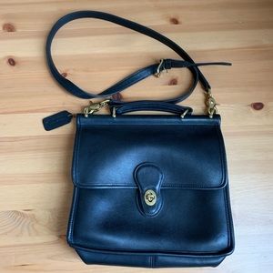 Vintage Coach Willis Crossbody Satchel Bag Black